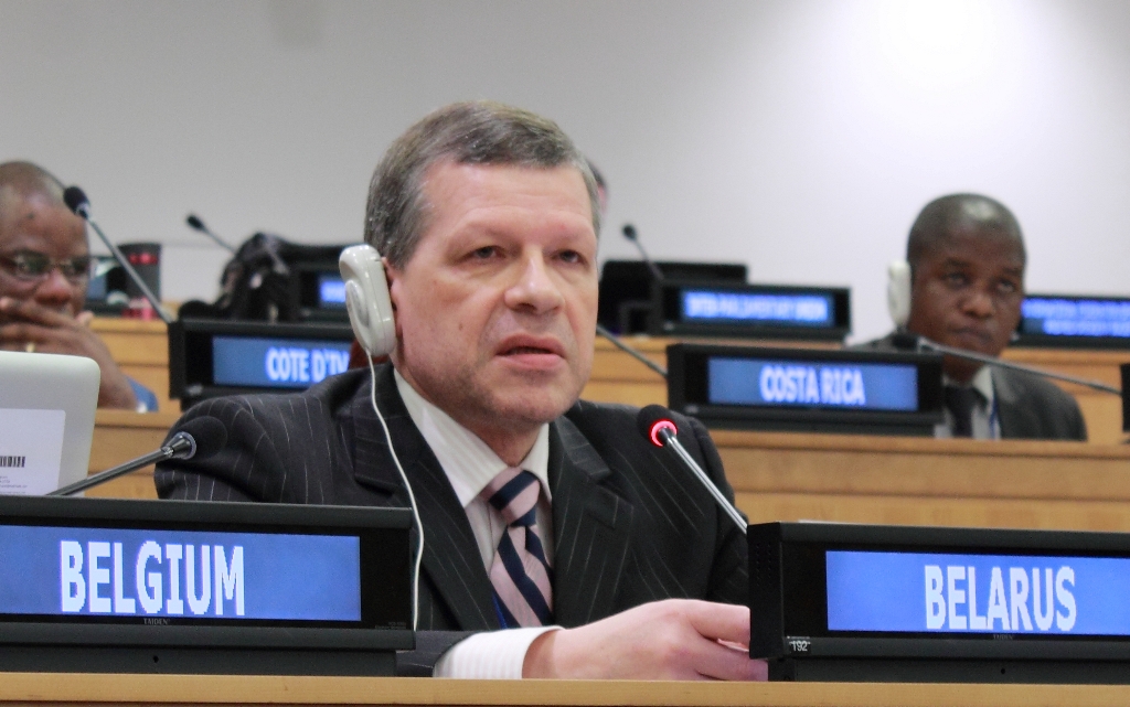 Deputy Foreign Minister of Belarus Valentin Rybakov participates in the ...